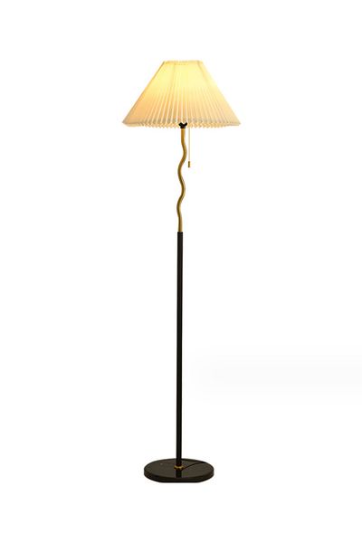 sharpdo Warm Light Living Room and Bedroom Retro Style Pleated Floor Lamp, Zipper Switch