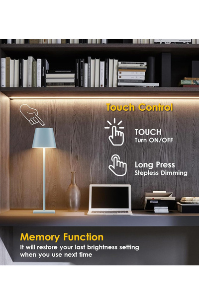 sharpdo LED Rechargeable High-Foot Table Lamp Atmosphere Lamp Night Light, Infinite 3-Tone Lighting