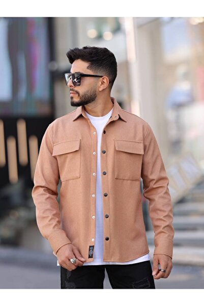YXC Trend Maker Men's Mink Coated Wool Effect Knitted Shirt