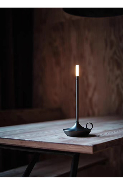 sharpdo Bedroom Atmosphere LED Retro Candle Table Lamp, Single Color Warm Light, Type-C Rechargeable