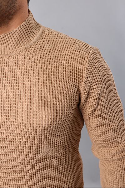 YXC Trend Maker Ανδρικό πουλόβερ με λεπτή εφαρμογή HALF Turtleneck με ραβδώσεις