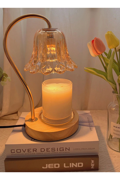 sharpdo مصباح طاولة رومانسي لغرفة النوم، مصباح شمعي، مصباح عطري رخامي، قابل للتعتيم