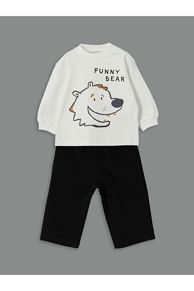 LC Waikiki Crew Neck Baby Boy T-Shirt and Pants 2Pcs