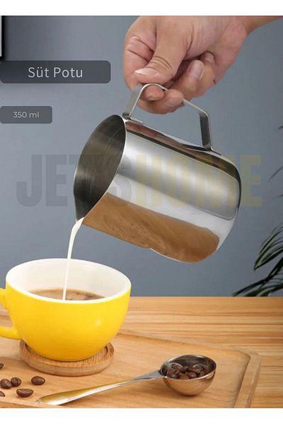 Jet's Home Milk Pot Stainless Milk Frothing Jug Steel Pitcher 350 ml