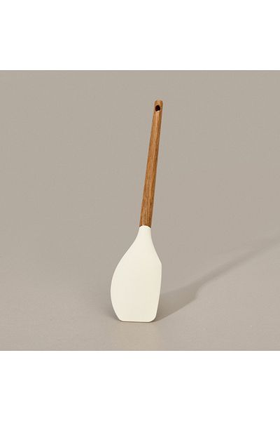 MİEN Mien Acacia Handle Silicone Serving Spatula - Brown / Cream
