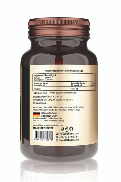 Validus Propolis 1000 Mg - 60 Capsules