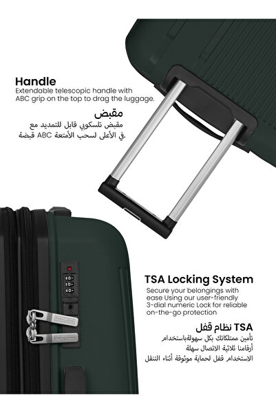 PARAJOHN Trekova 3 Pieces PP Luggage Trolley Set - ARMY GREEN
