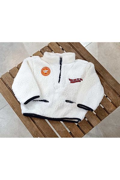 OliveYouMom Παιδικό βελούδινο φούτερ Welsoft με μισό φερμουάρ και γιακά με φερμουάρ
