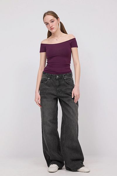 Addax Tricou cu gât barcă adunat lateral P1595