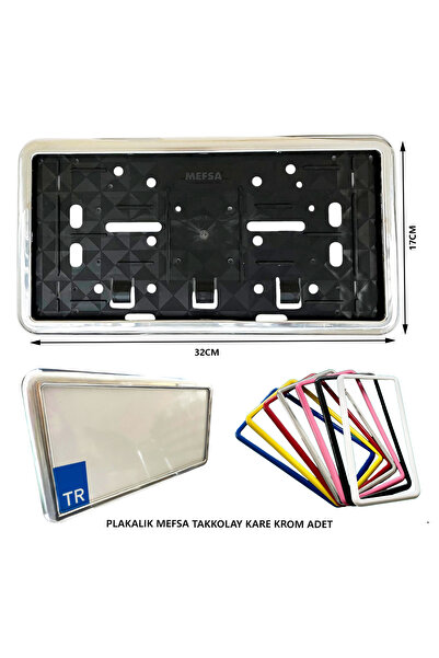 mefsa PLAKALIK PLASTİK TAK KOLAY KARE KROM ÇERÇEVELİ 1 ADET