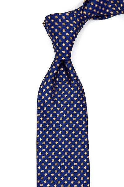 Kravatkolik Navy Blue Small Pattern Classic Tie with Handkerchief Kk13139
