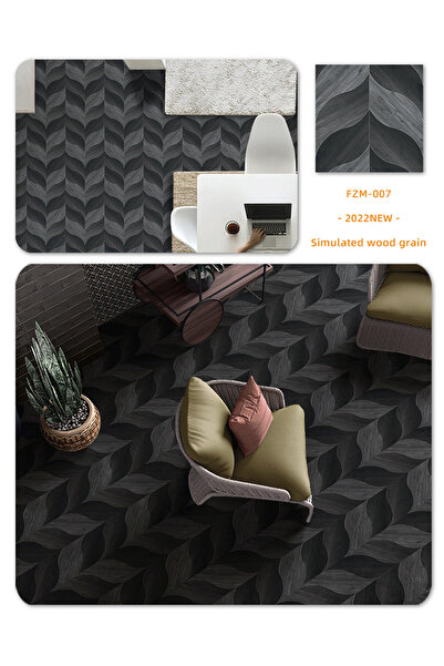 sharpdo 5pcs Thick Wood Grain Floor Sticker Set 40*40 CM, for Living Room, Bedroom