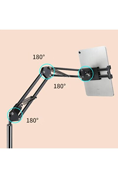 Genel Markalar Metal Ayaklı Ayarlanabilir Teleskopic 3Eklemli Profesyonel Tablet Tutucu Stand Telefon Tutucu