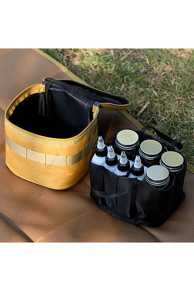 fulina Spice Shaker Seasoning Dispenser, Canvas Storage Bag,Portable Organizer Bottle Holder
