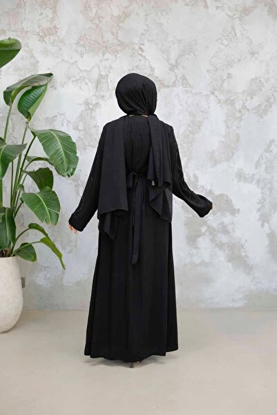 Neva Style Чорна абая з бісером 29117S