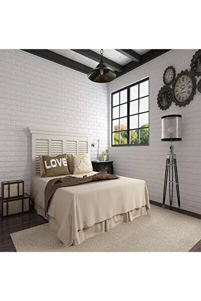 sharpdo 5-Piece 3D Foam Bricks Wallpaper Set White