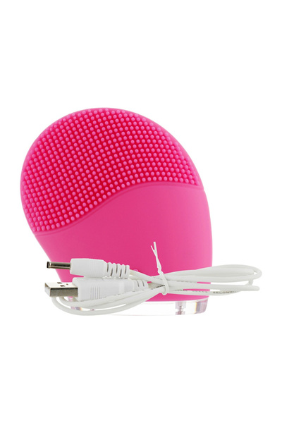 unbranded Two-piece fuchsia vibrating silicone facial cleanser