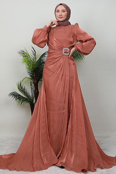GİZ AGİYİM Coral Colored Aslı Hijab Dress
