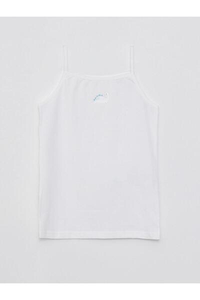 LC Waikiki Square Collar Printed Strappy Cotton Girls Undershirt 2-Piece (S2)