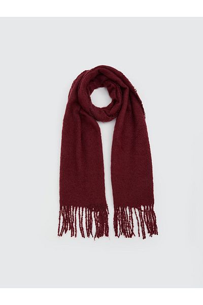 LC Waikiki ACCESORII LCW Eșarfă tricotată pentru bărbați cu ciucuri roșu Claret