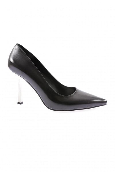 DGN 034-23y Black Metallic Women's Pointed Toe Heeled Shoes