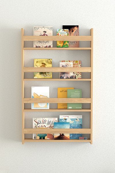 Bofigo 4 Shelf 120 x 74 cm Montessori Bookshelf Children's Bookcase Sapphire Oak