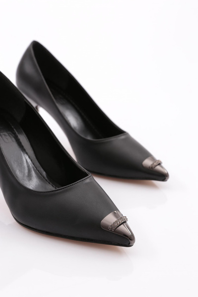 DGN Kadın Topuklu Ayakkabı Siyah Cilt 9132621