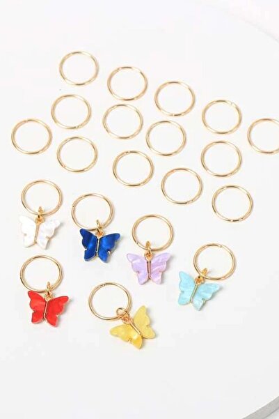 New Obsessions Colorful Butterfly 20 Piece Hair Earring Set