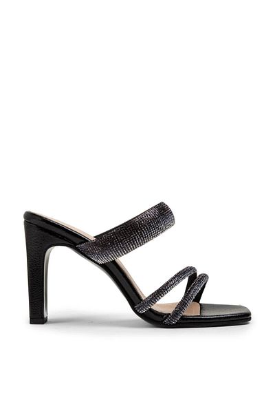 Deery Black Heeled Women's Evening Dress Shoes