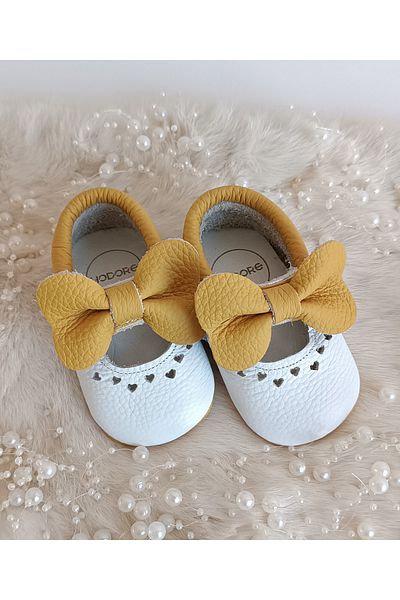 Hodore Alice Daisy Genuine Leather Baby Moccasin Booties