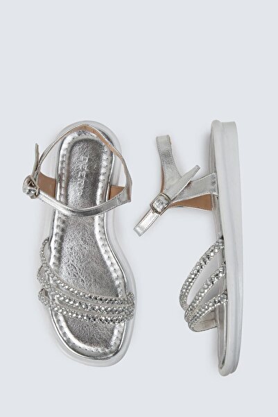 Deery Silver Color Women's Stone Sandals
