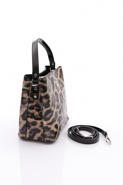 DGN Black Leopard Print Women's Bag - Pocket Detailed, Model 41653431