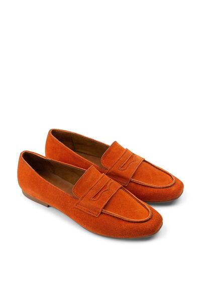 Deery Γνήσιες γυναικείες μπαλαρίνες Suede Orange