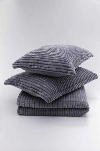 Romans Double 3 Piece Blanket Set - Anthracite