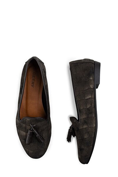 Deery Genuine Nubuck Brown Women's Ballerinas