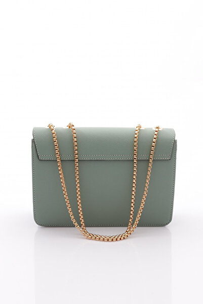 DGN Γυναικεία τσάντα τετράγωνης λαβής με αλυσίδα Χακί 11282361235102