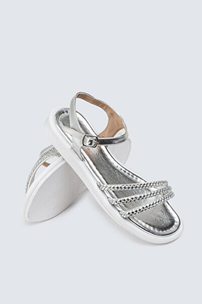 Deery Silver Color Women's Stone Sandals