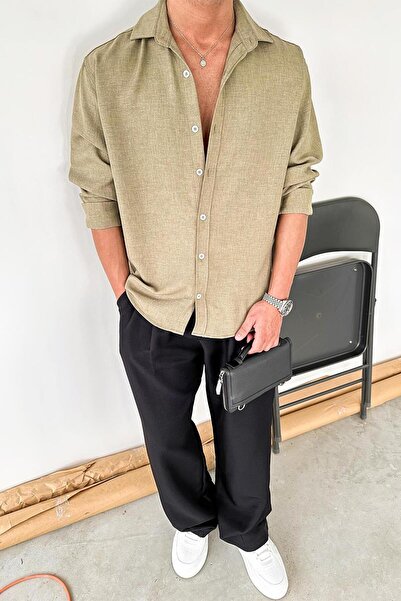 HAFKAGİYİM Khaki Basic Relaxed Shirt