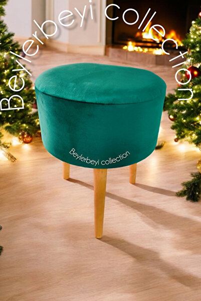 BEYLERBEYİ Coco Puf, düz kumaş,3 Ayak,oturma Odası, Makyaj Masası Pufu