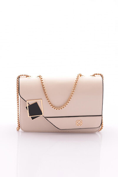 DGN Бежева квадратна сумка з лакованої шкіри - Ланцюжок, Жінки, 11282361235102