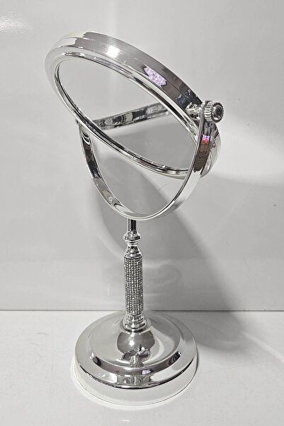 DIVA CAMILLE Yuvarlak Lüks Taşlı Ayna Masaüstü Ayaklı 360° Dönebilen Ev, Ofis...