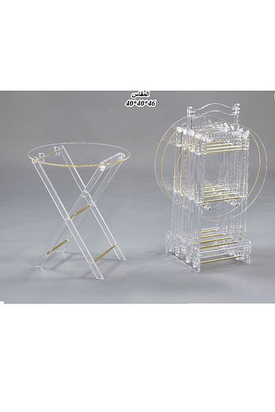 TrentonGCC Acrylic Folding Table Set – Set of 4 Elegant & Space-Saving Tables