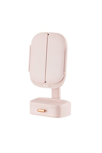 sharpdo Bedroom Multifunctional Desktop Rotatable LED Beauty Mirror With Storage Box