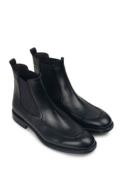 Deery Genuine Leather Black Men's Chelsea Boots
