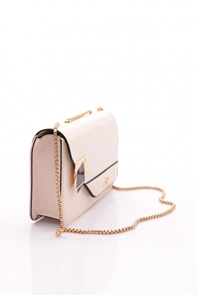 DGN Бежева квадратна сумка з лакованої шкіри - Ланцюжок, Жінки, 11282361235102