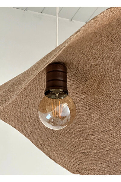 HomeTurko Moderin Yaprak Tasarım Rustik Jüt Örgü Lamba Tutucu Dekoratif ŞIk Görünümlü LED Ev Otel Restorant