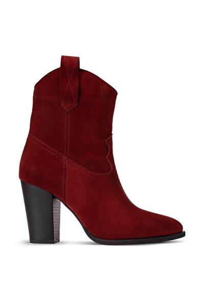 Deery Hakiki Süet Bordo Kadın Bot