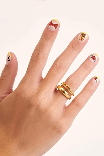 Flash Tattoos® Sevgililer Gününe özel Kalpli Tırnak Dövmesi