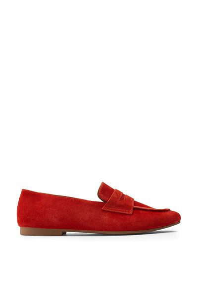 Deery Genuine Suede Red Women's Ballerinas