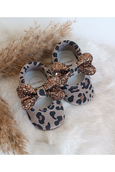 Hodore Alice Stone Leopard Genuine Leather Loafer
